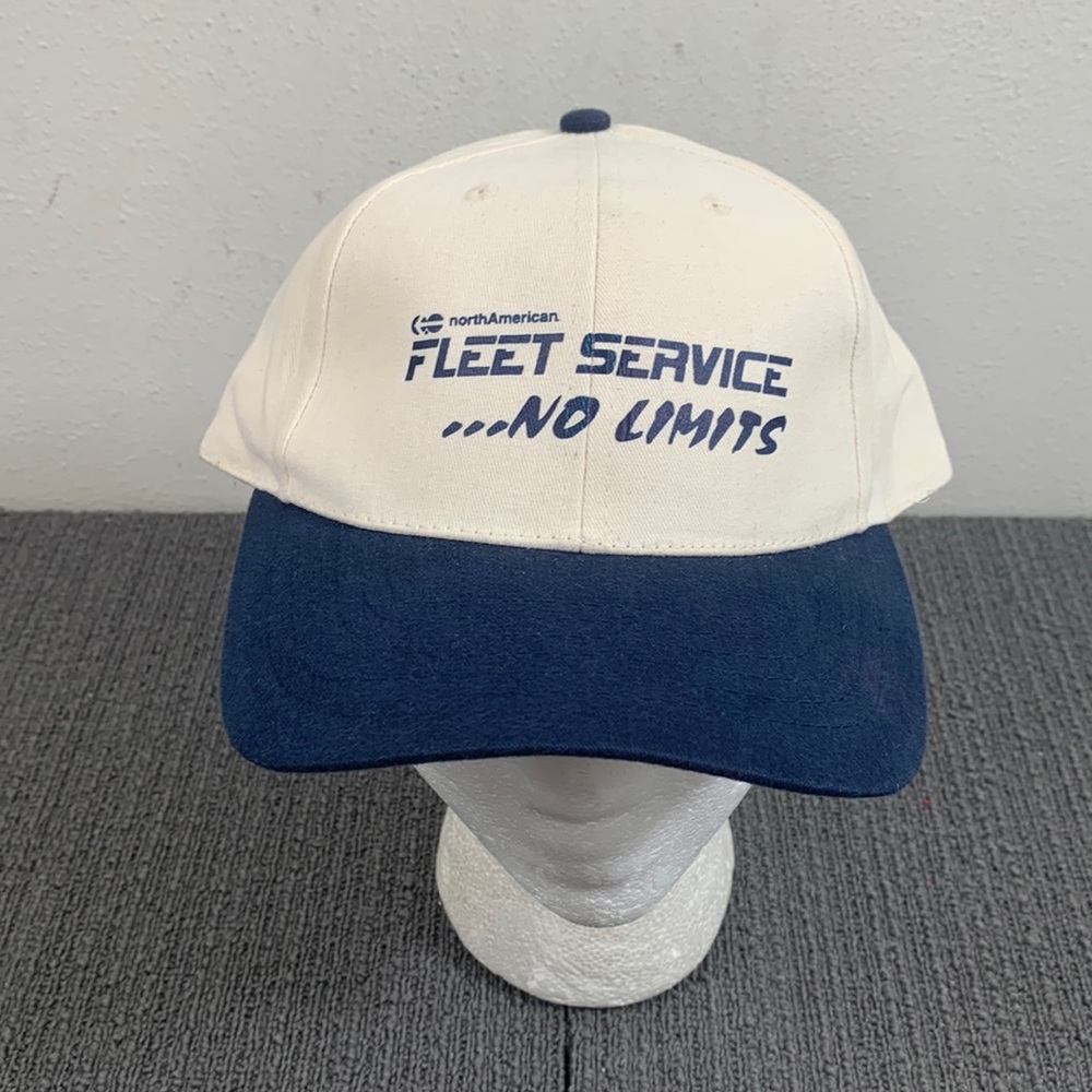 North American Fleet Service No Limits Baseball Hat Mens Adjustable Cream Navy